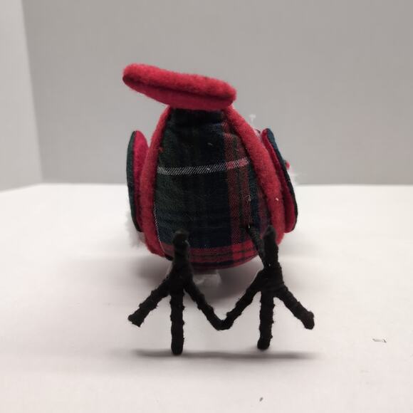 Walgreens Christmas Fabric Bird Tabletop Decor Red Fur Hat Happy Holidays - Picture 6 of 9